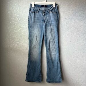Hollister Highest Rise Flare Jeans W28 L29 Light Wash Y2K Style
